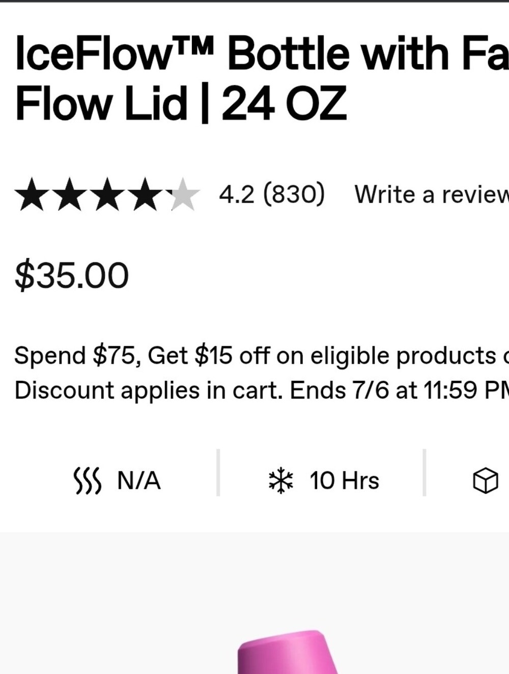 NEW Stanley IceFlow 24 oz Bottle with Fast Flow Lid - Picture 3 of 6